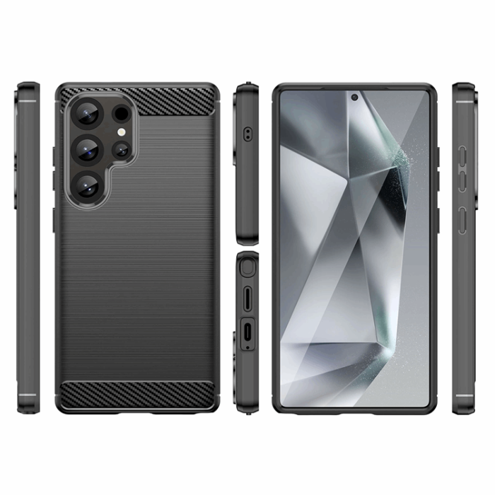 OEM - Galaxy S25 Ultra Mobilskal Carbon Flexible - Svart