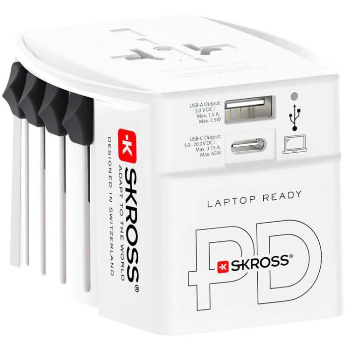 SKROSS - SKROSS World Adapter USB-A/USB-C - Vit