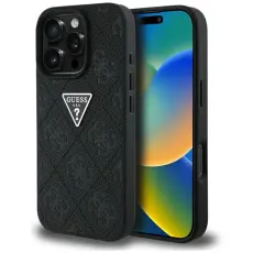 Guess - Guess iPhone 16 Pro Max Mobilskal Hot Stamp 4G Triangle Logo - Svart