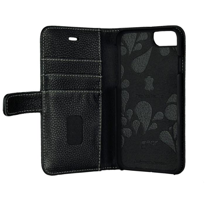 GEAR - Onsala Collection äkta läder Plånboksfodral iPhone 7/8/SE 2020 - Svart