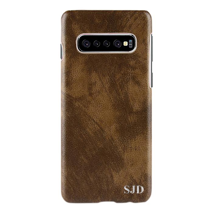 TheMobileStore - Designa själv - Galaxy S10 konstläder skal - BRUN