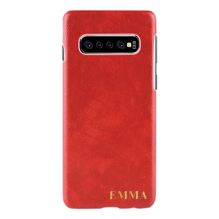 TheMobileStore - Designa själv - Galaxy S10 konstläder skal - RÖD
