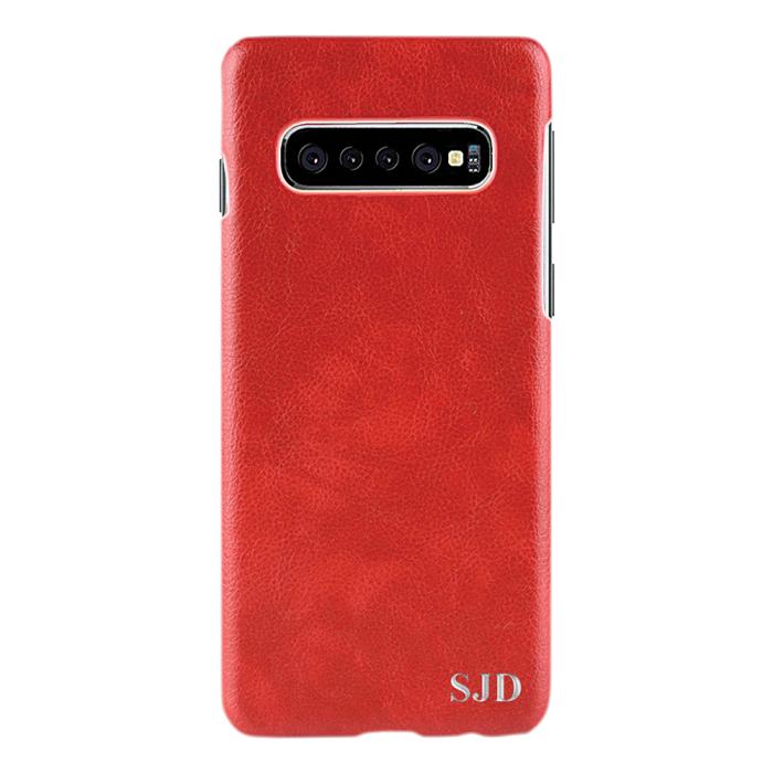 TheMobileStore - Designa själv - Galaxy S10 konstläder skal - RÖD
