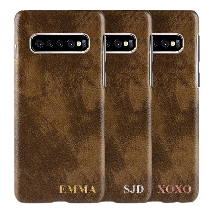 TheMobileStore - Designa själv - Galaxy S10 konstläder skal - BRUN