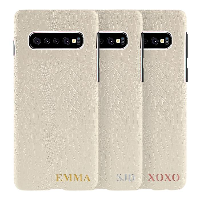 TheMobileStore - Designa själv - Galaxy S10 konstläder skal - VIT