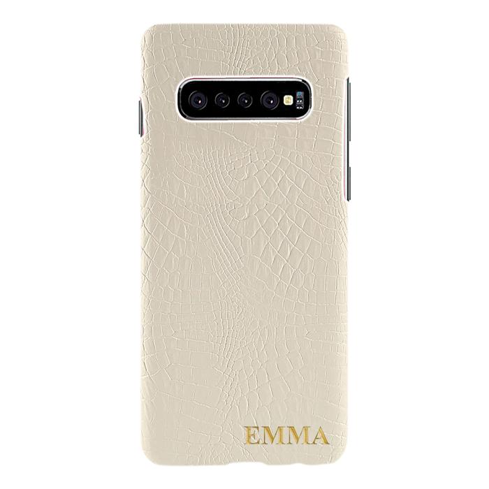 TheMobileStore - Designa själv - Galaxy S10 konstläder skal - VIT