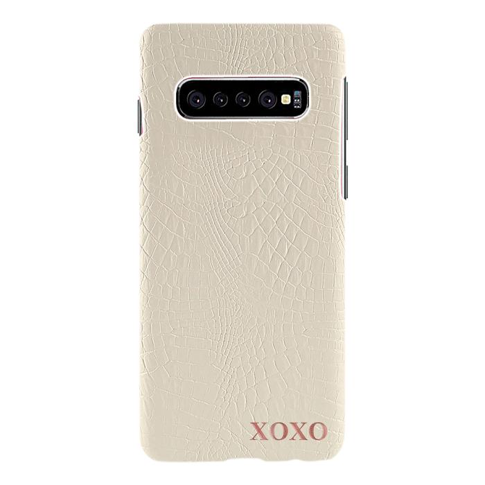 TheMobileStore - Designa själv - Galaxy S10 konstläder skal - VIT