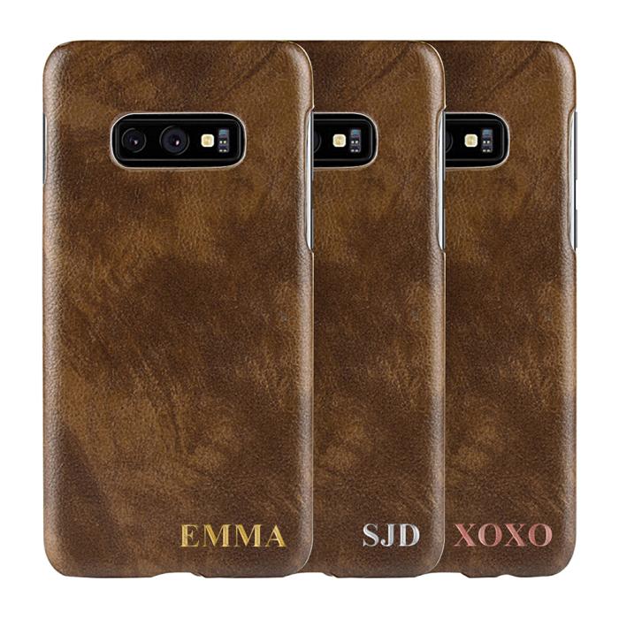 TheMobileStore - Designa själv - Galaxy S10e konstläder skal - BRUN
