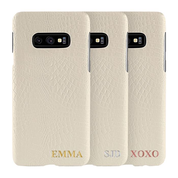 TheMobileStore - Designa själv - Galaxy S10e konstläder skal - VIT