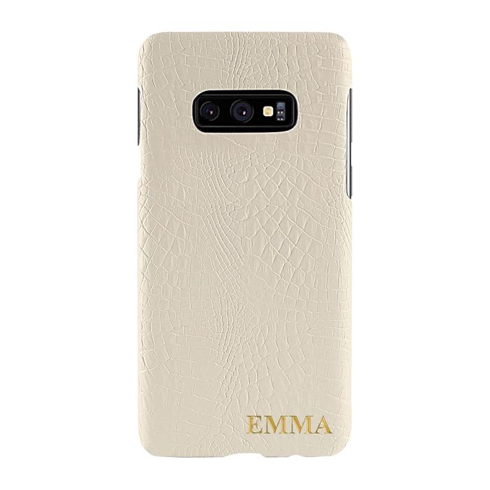 TheMobileStore - Designa själv - Galaxy S10e konstläder skal - VIT