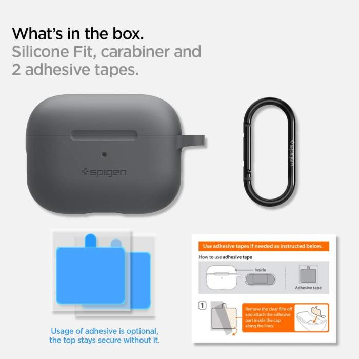 UTGATT1 - SPIGEN Silicone Fit Airpods Pro 1/2 - Svart