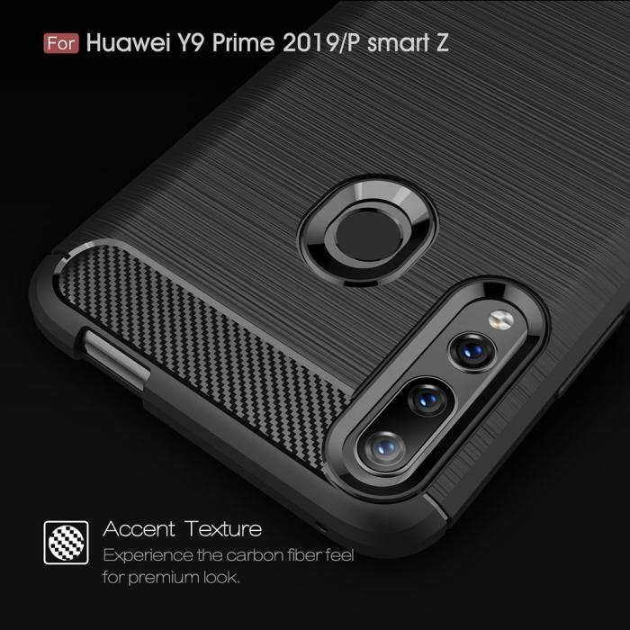 UTGATT4 - Carbon Fibre Mobilskal Huawei P Smart Z - Svart