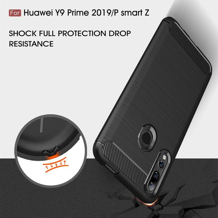 UTGATT4 - Carbon Fibre Mobilskal Huawei P Smart Z - Svart