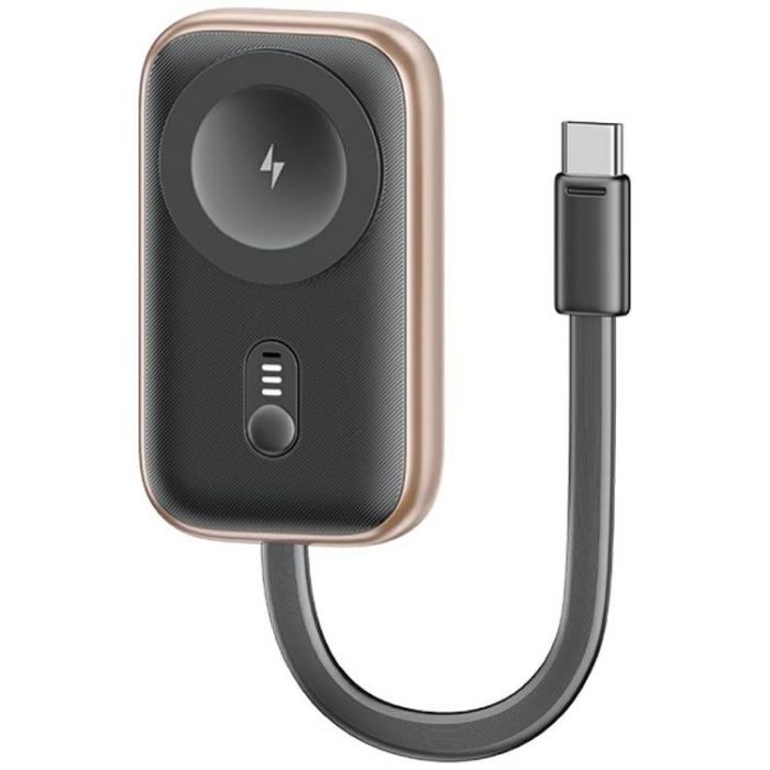 USAMS - USAMS Trådlös Laddare Apple Watch Med Powerbank 1200mAh - Tarnish