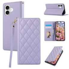A-One Brand - iPhone 17 Plånboksfodral RFID Rhombus Läder - Lila