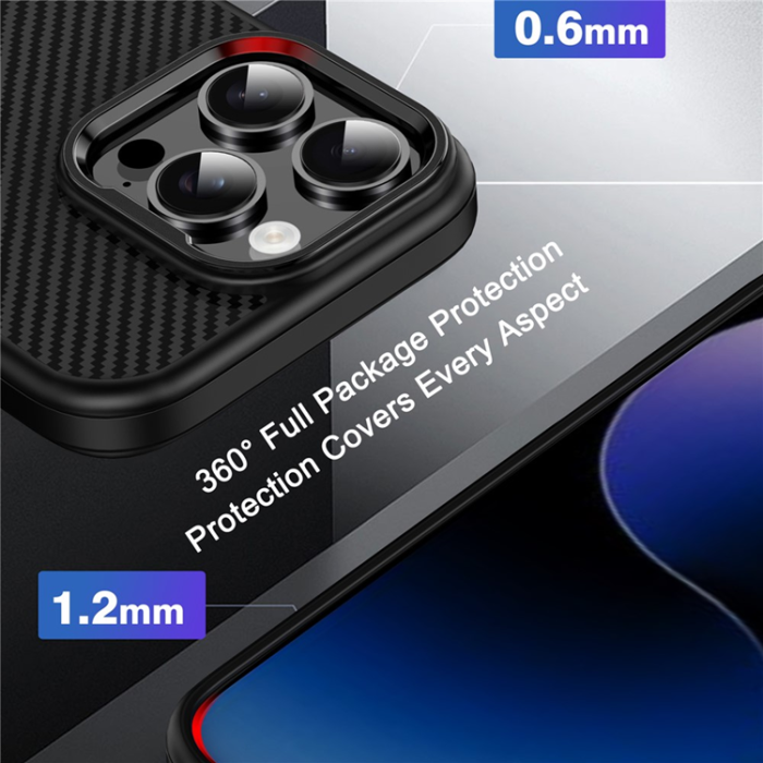 iPaky - IPAKY iPhone 16 Pro Max Mobilskal Carbon Fiber - Grå