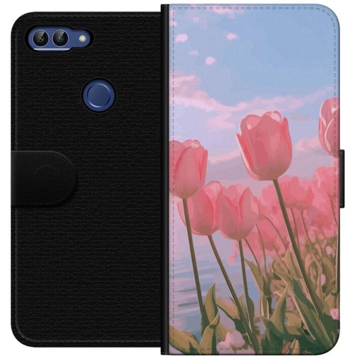 iSecrets - Plånboksfodral till Huawei P smart med Rosa Tulpaner