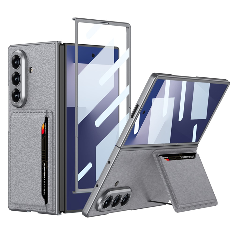 GKK Galaxy Z Fold 7 Mobilskal Korthållare Kickstativ - Grå | 2353 | AlltMobil