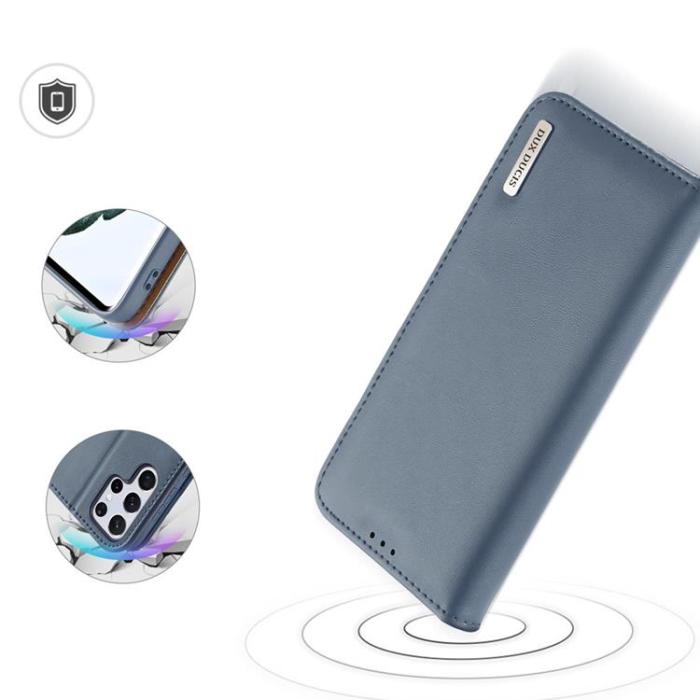 Dux Ducis - Dux Ducis Hivo Äkta Läder Fodral Galaxy S22 Ultra - Blå
