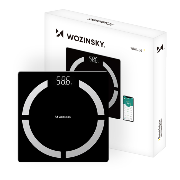 Wozinsky - Wozinsky Smart Bluetooth-Badrumsvåg WIWL-30 - Svart