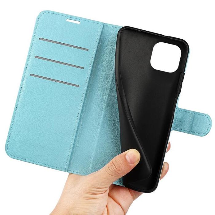 OEM - Litchi Flip iPhone 14 Plus Plånboksfodral - Blå