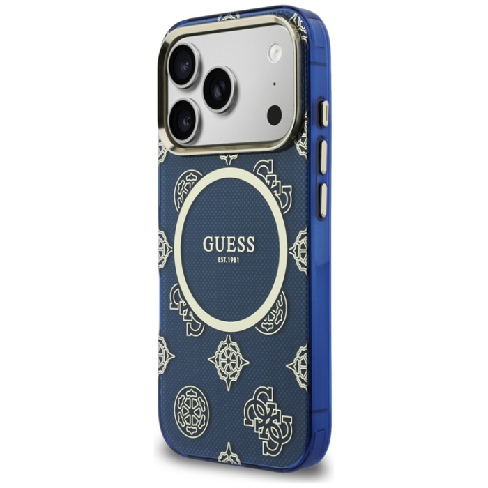 Guess - Guess Mobilskal För iPhone 17 Pro Max MagSafe IML Peony Dot - Blå