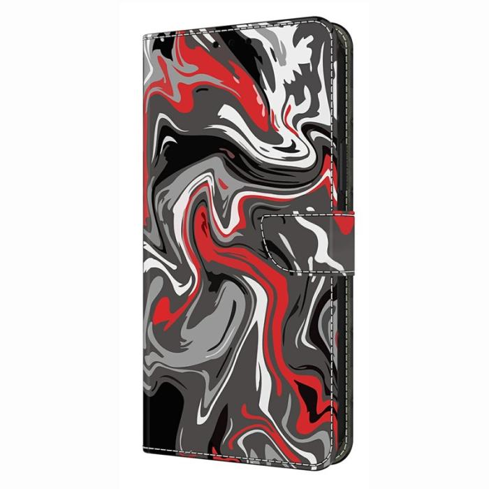 OEM - Rock Samsung Galaxy A37 Plånboksfodral Konstläder Mönstertryck - Vit