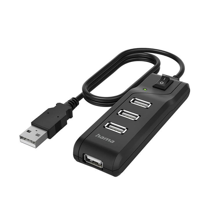 Hama Hub USB-A 2.0 Switch 4x Portar 480 Mbit/s - Svart | 264 | AlltMobil