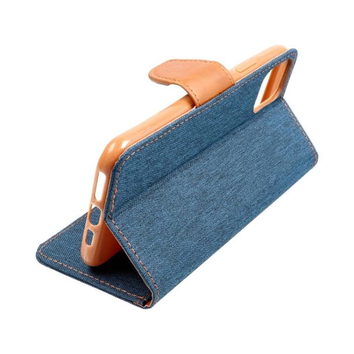 OEM - Galaxy S23 FE Plånboksfodral Canvas - Marinblå