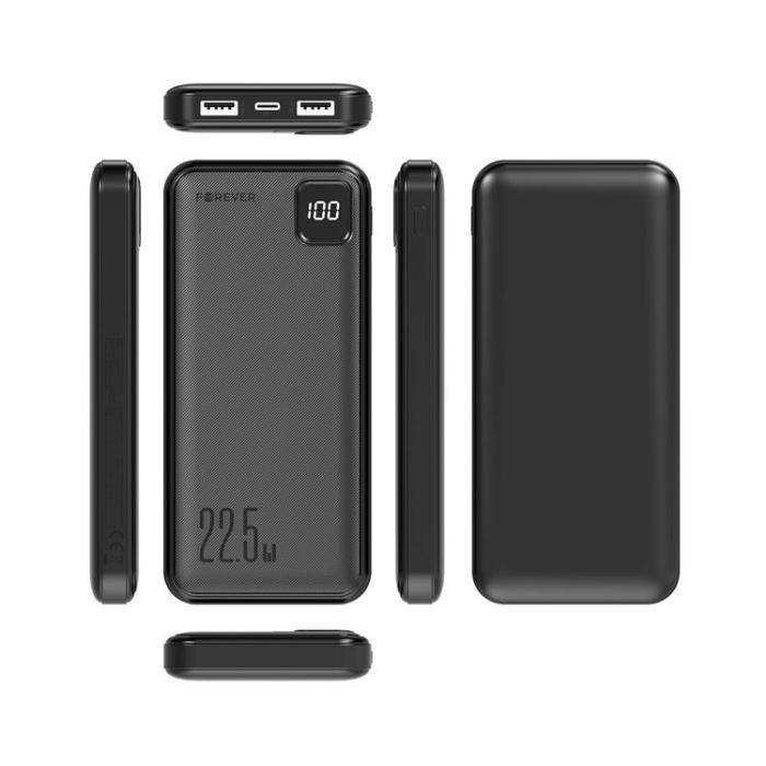 Forever - Forever Powerbank 10000mAh 22.5W PD QC - Svart