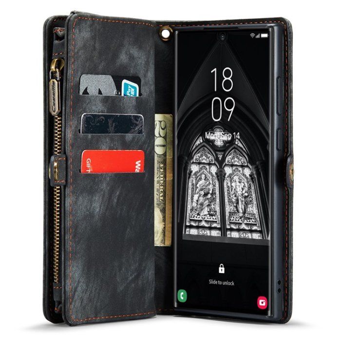 Caseme - Caseme Galaxy S23 Ultra Plånboksfodral Detachable - Svart