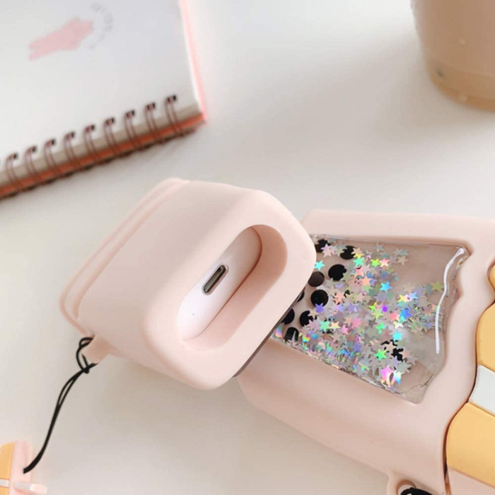 OEM - Airpods Pro Skal Boba Milk Tea Glitter - Rosa