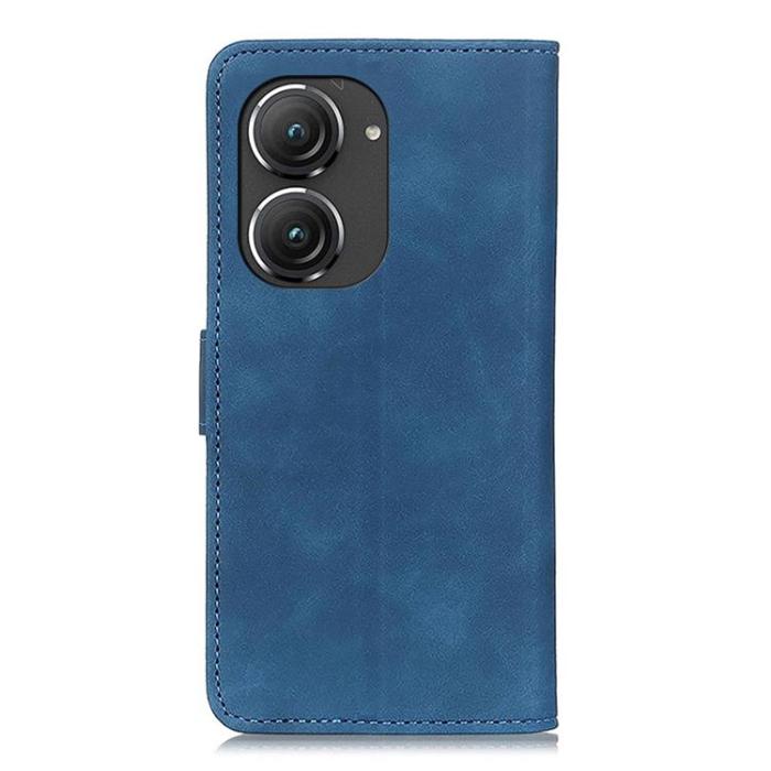 KHAZNEH - KHAZNEH Asus Zenfone 9 Plånboksfodral Retro Flip - Blå