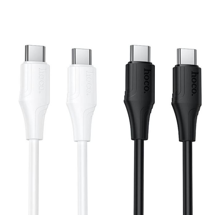 Hoco - HOCO USB-C till USB-C 60W Kabel 1m Silikon X124 - Vit