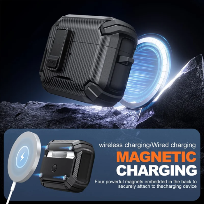 A-One Brand - AirPods Pro Skal Magsafe Carbon Fiber - Gul