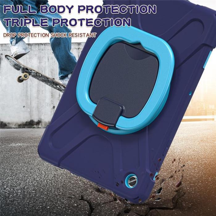 A-One Brand - Galaxy Tab A9 Plus Skal Kickstand Handle Grip - Svart / Blå