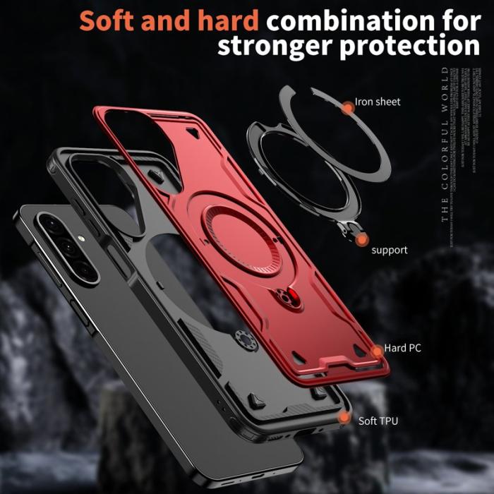 N/A - Mobilskal till Samsung Galaxy A26 5G Plast Militärskydd Kickstand - Röd