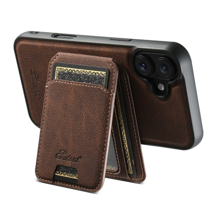 SUTENI - SUTENI iPhone 17 Mobilskal MagSafe Kickstand H16 - Brun