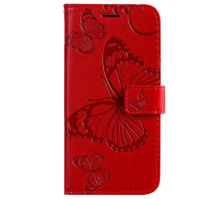 OEM - Butterfly Imprinted Fodral Galaxy S22 Plus - Röd