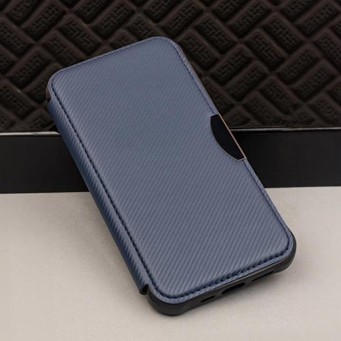 OEM - Galaxy S24 Plånboksfodral Smart Carbon - Blå