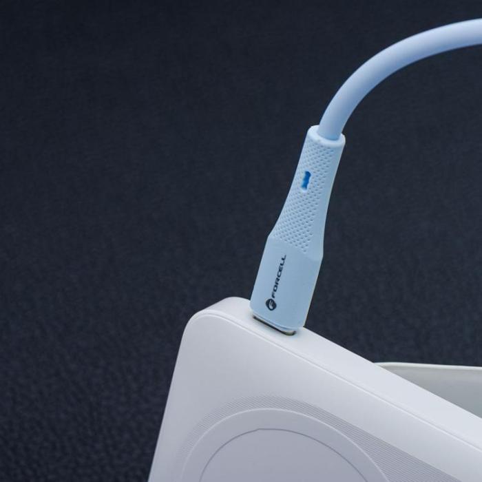 Forcell - FORCELL USB-A till USB-C 66W Kabel 3A 1m QC4.0 Silikon C342 - Blå