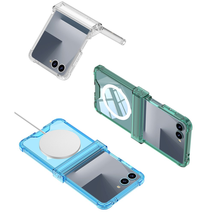 GKK - GKK Galaxy Z Flip 7 Mobilskal MagSafe Airbag Hinge Shockproof - Blå