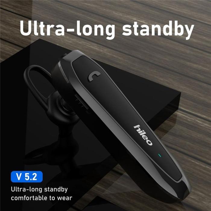 HILEO - HILEO Single In-Ear Trådlösa Hörlur Bluetooth Business Hi6 - Svart