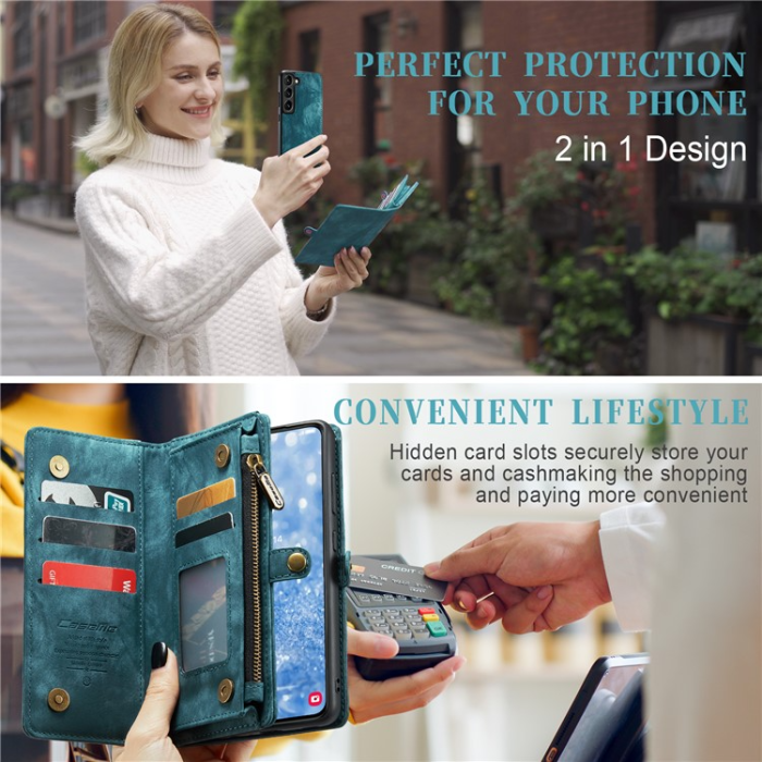 Caseme - Caseme Galaxy S23 Plånboksfodral Detachable - Blå