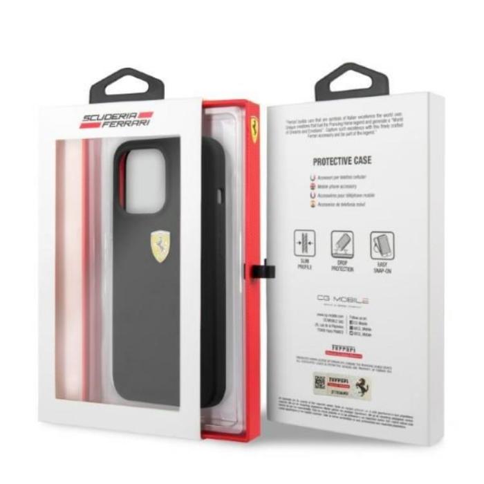 Ferrari - Ferrari iPhone 13 Pro Max Skal Magsafe Silicone Metal Logo - Svart