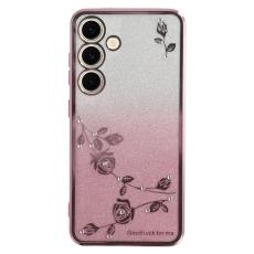 KADEM - KADEM Mobilskal till Samsung Galaxy S26 / S26 Pro Blommor TPU Flexibel Ros&eacute;guld