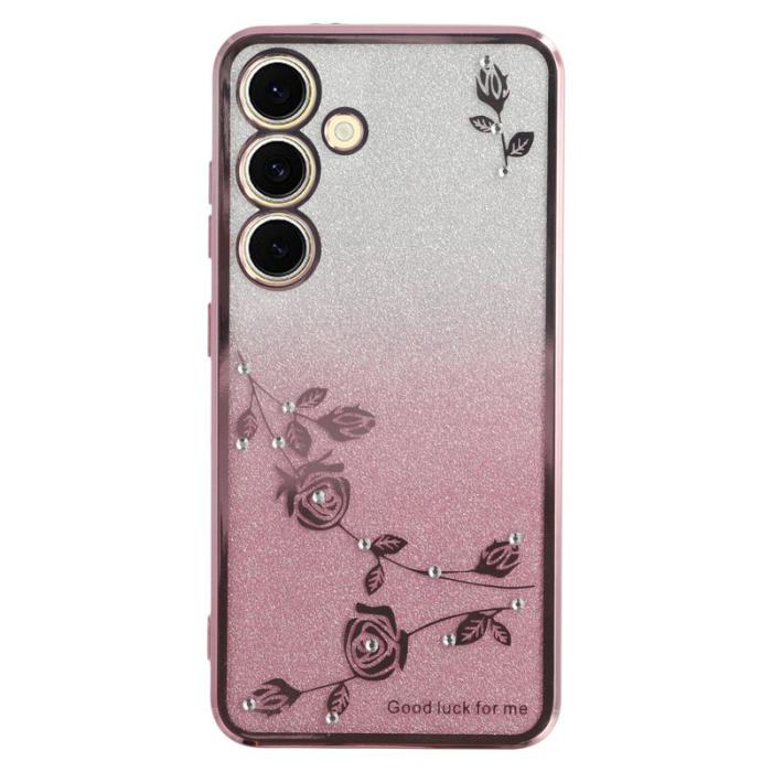 KADEM - KADEM Mobilskal till Samsung Galaxy S26 / S26 Pro Blommor TPU Flexibel Roséguld
