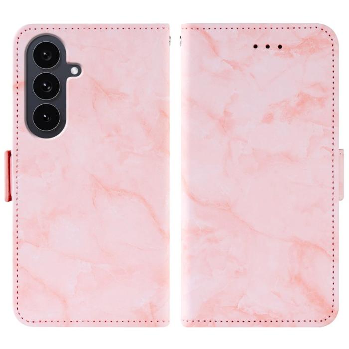 OEM - Mobilskal till Samsung Galaxy S26 Marmor Mönster Dubbel Magnetisk Lås - Rosa