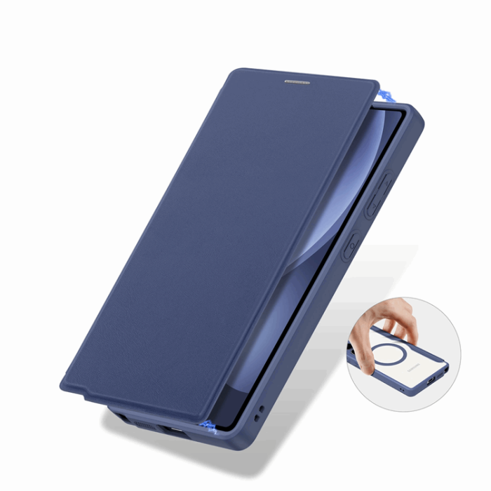 Dux Ducis - Dux Ducis Galaxy S25 Ultra Plånboksfodral MagSafe Skin X Pro - Blå