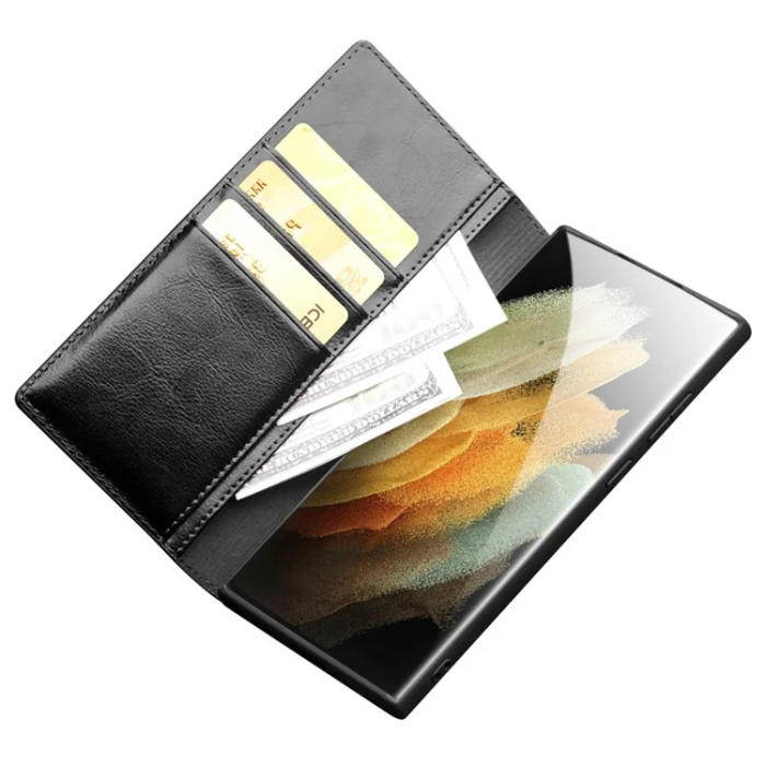 QIALINO - QIALINO Galaxy S23 Ultra Plånboksfodral Äkta Läder